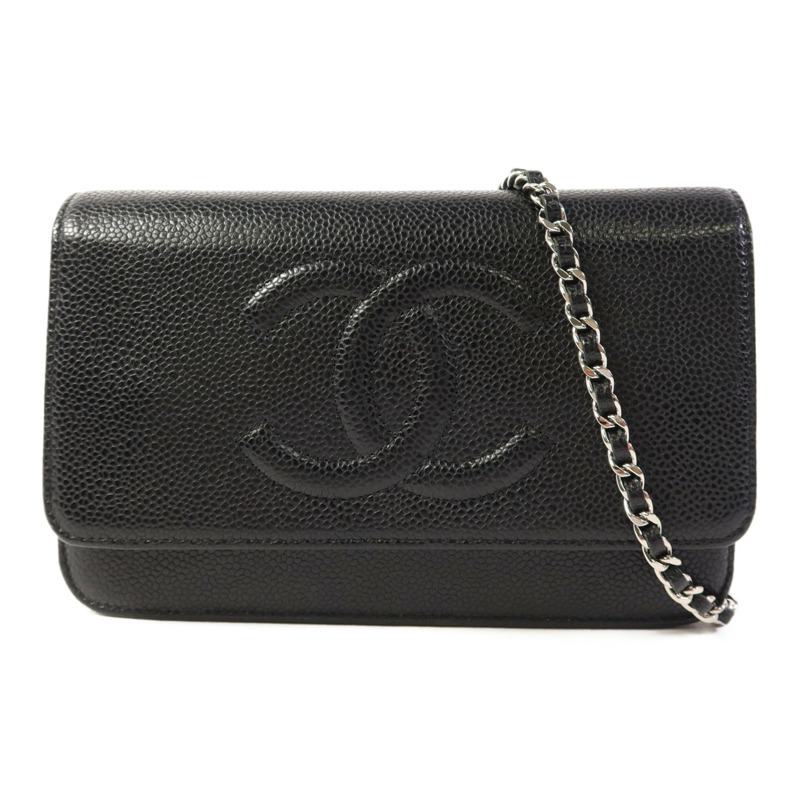 CHANEL 牛皮皮革WOC Wallet On Chain扣鏈帶肩背袋-0