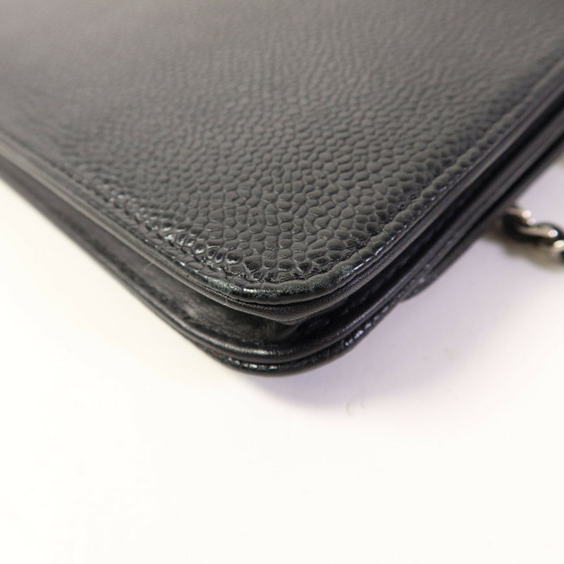 CHANEL 牛皮皮革WOC Wallet On Chain扣鏈帶肩背袋-12
