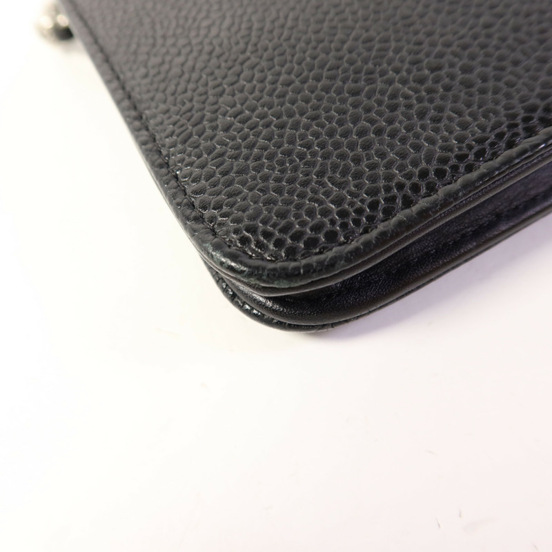 CHANEL 牛皮皮革WOC Wallet On Chain扣鏈帶肩背袋-13