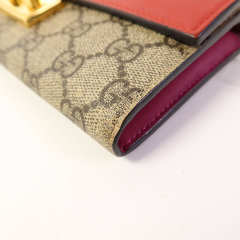 GUCCI 塗層帆布Wallet金扣長錢包-10