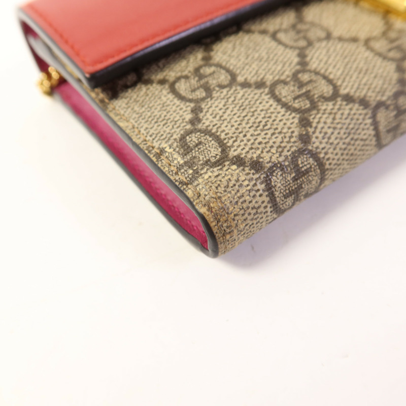 GUCCI 塗層帆布Wallet金扣長錢包-11