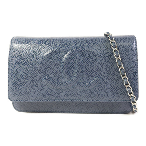 CHANEL 牛皮皮革WOC Wallet On Chain銀扣鏈帶肩背袋