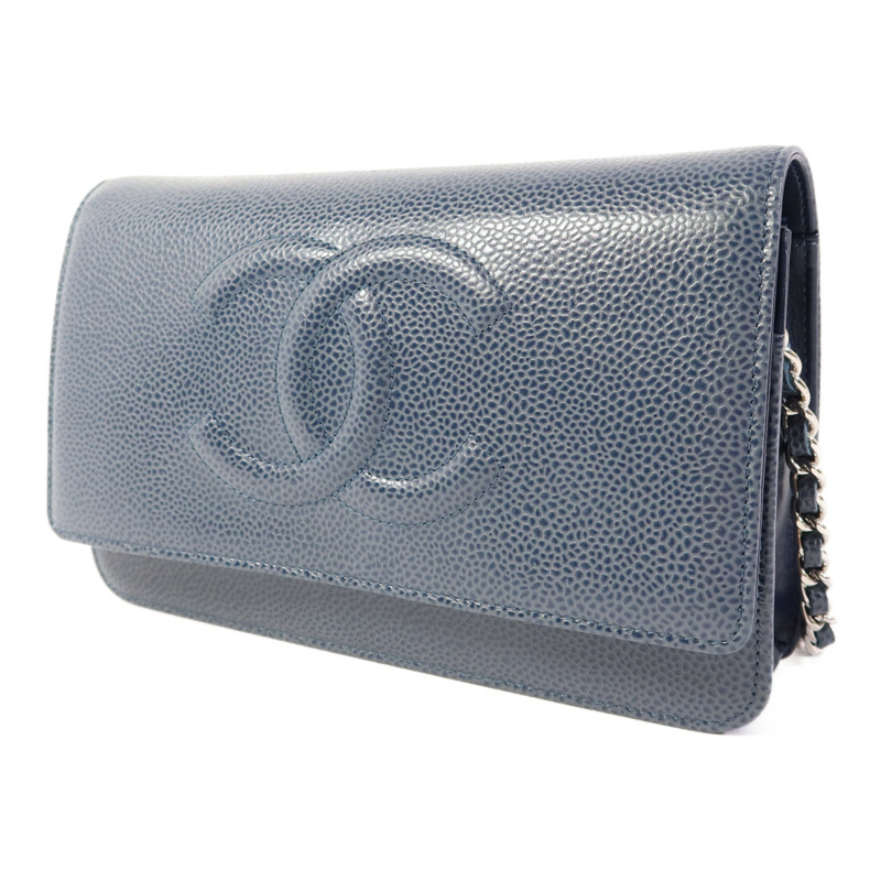CHANEL 牛皮皮革WOC Wallet On Chain銀扣鏈帶肩背袋-2