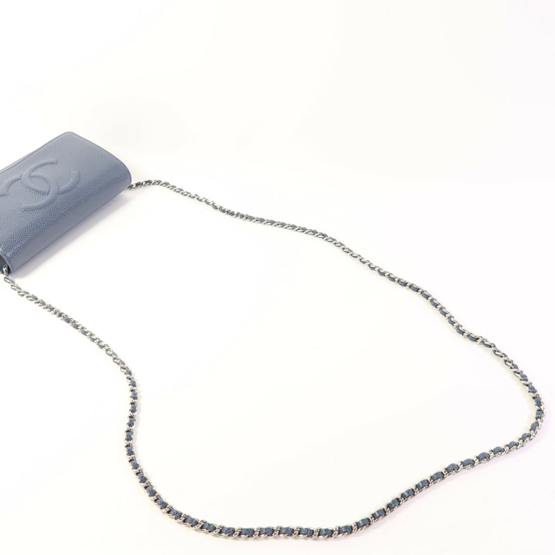CHANEL 牛皮皮革WOC Wallet On Chain銀扣鏈帶肩背袋-4