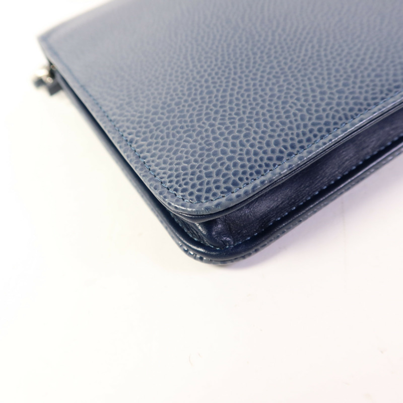 CHANEL 牛皮皮革WOC Wallet On Chain銀扣鏈帶肩背袋-15