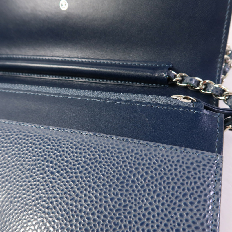 CHANEL 牛皮皮革WOC Wallet On Chain銀扣鏈帶肩背袋-16
