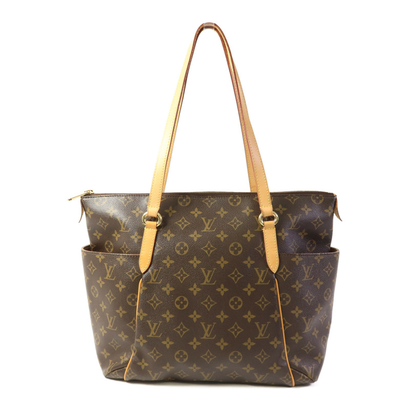 LOUIS VUITTON Monogram Totally MM金扣肩背袋棕色-0