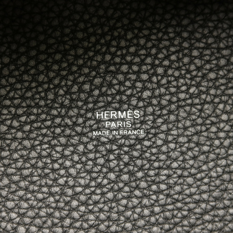 HERMES Clemence皮革Picotin PM手挽袋So Black-6