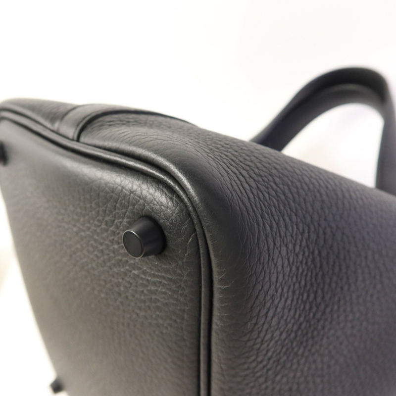 HERMES Clemence皮革Picotin PM手挽袋So Black-10