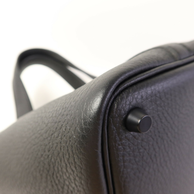 HERMES Clemence皮革Picotin PM手挽袋So Black-11