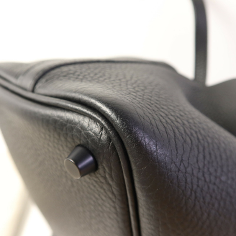 HERMES Clemence皮革Picotin PM手挽袋So Black-12