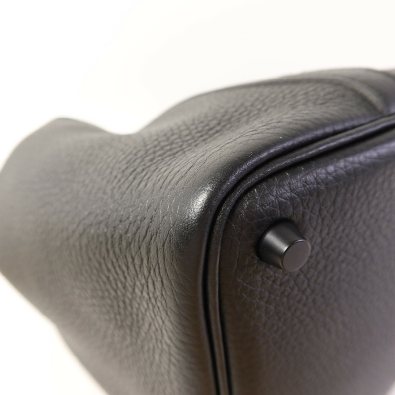 HERMES Clemence皮革Picotin PM手挽袋So Black-13
