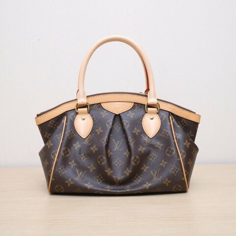 LOUIS VUITTON 中古TivoliPM餃子包老花PVC2010肩背包