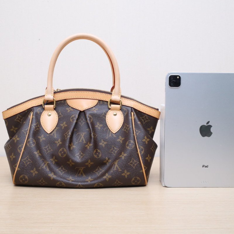 LOUIS VUITTON 中古TivoliPM餃子包老花PVC2010肩背包-1