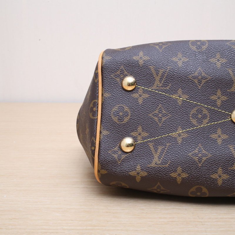 LOUIS VUITTON 中古TivoliPM餃子包老花PVC2010肩背包-2