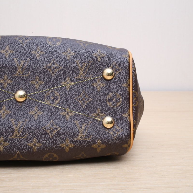 LOUIS VUITTON 中古TivoliPM餃子包老花PVC2010肩背包-3