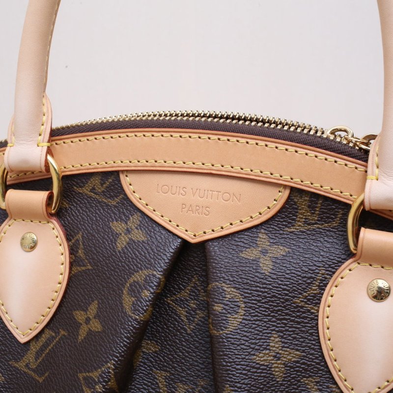 LOUIS VUITTON 中古TivoliPM餃子包老花PVC2010肩背包-4