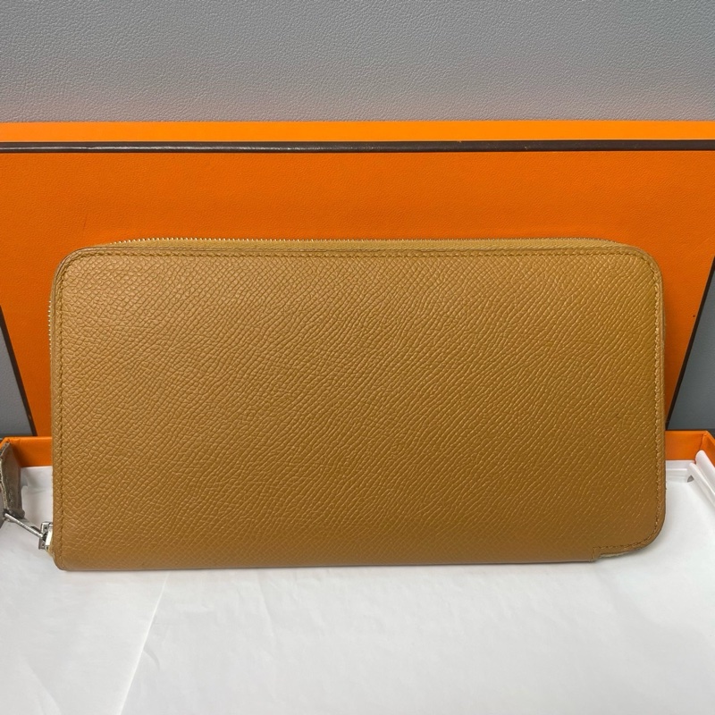 Hermes 愛馬仕 絲巾長夾/金棕色/99新閒置美品-1