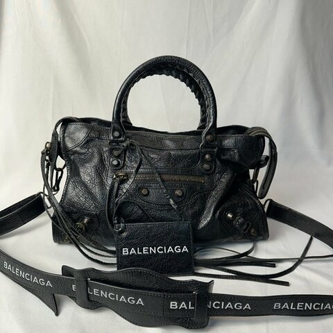 現貨 BALENCIAGA THE CITY字母肩帶機車包 小號