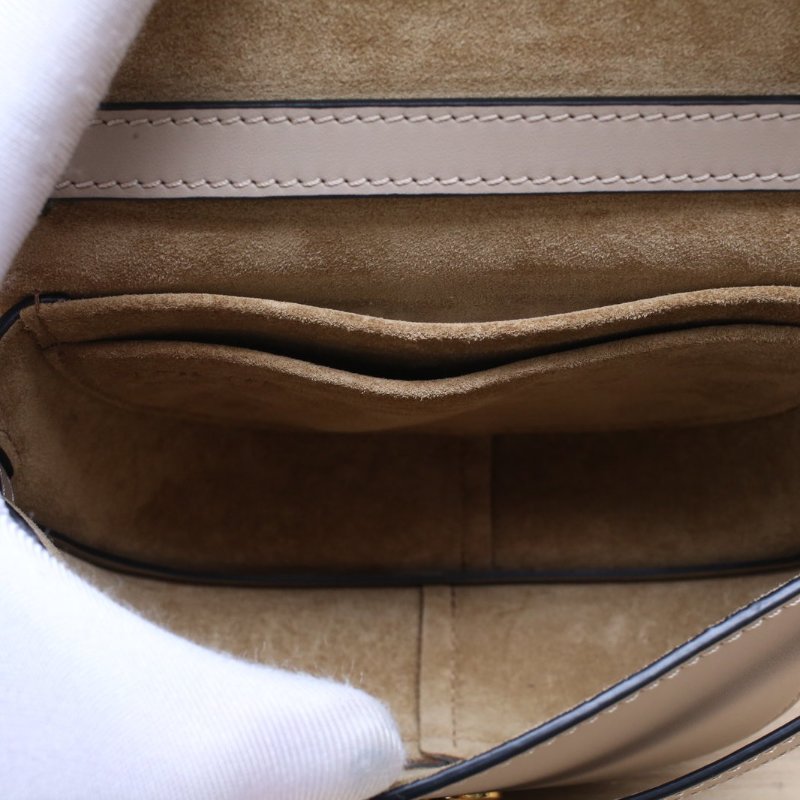LOEWE Gate馬鞍斜跨包MINIDual寬肩帶灰色牛皮肩背包-5