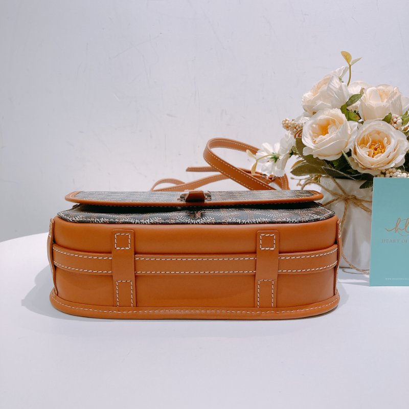 TW4487 Goyard 戈雅 銀扣肩背袋啡色/黑色Belvedere PM Shoulder Bag Canvas Brown-4