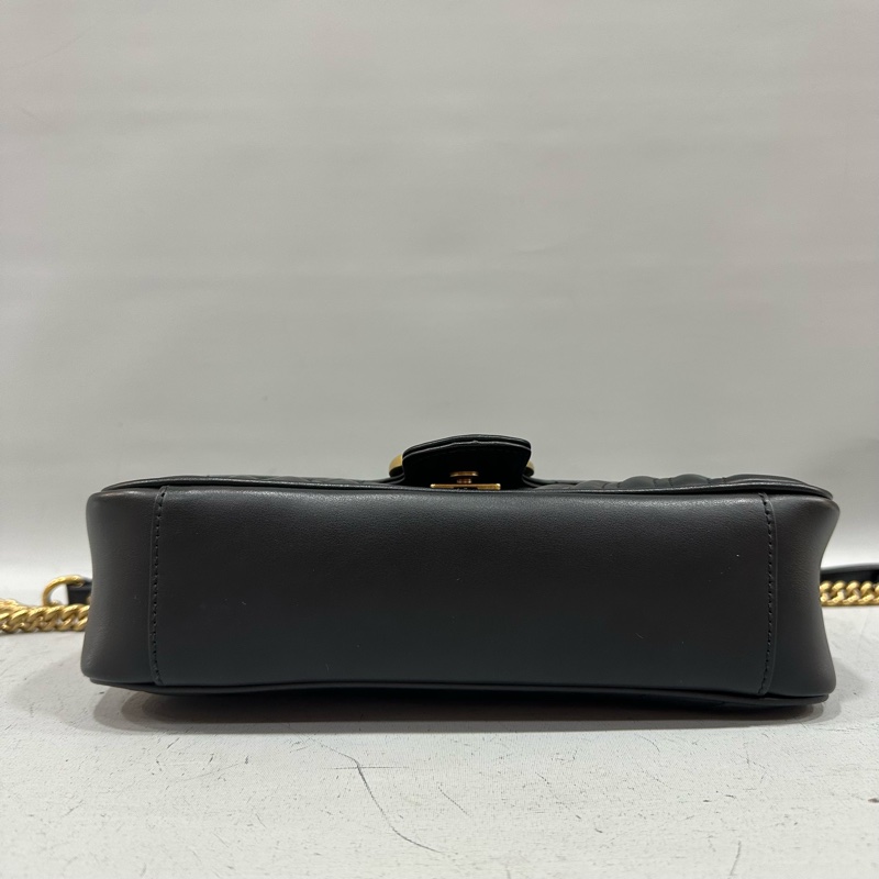 Gucci 443497 黑牛皮金釦marmont斜背包-4