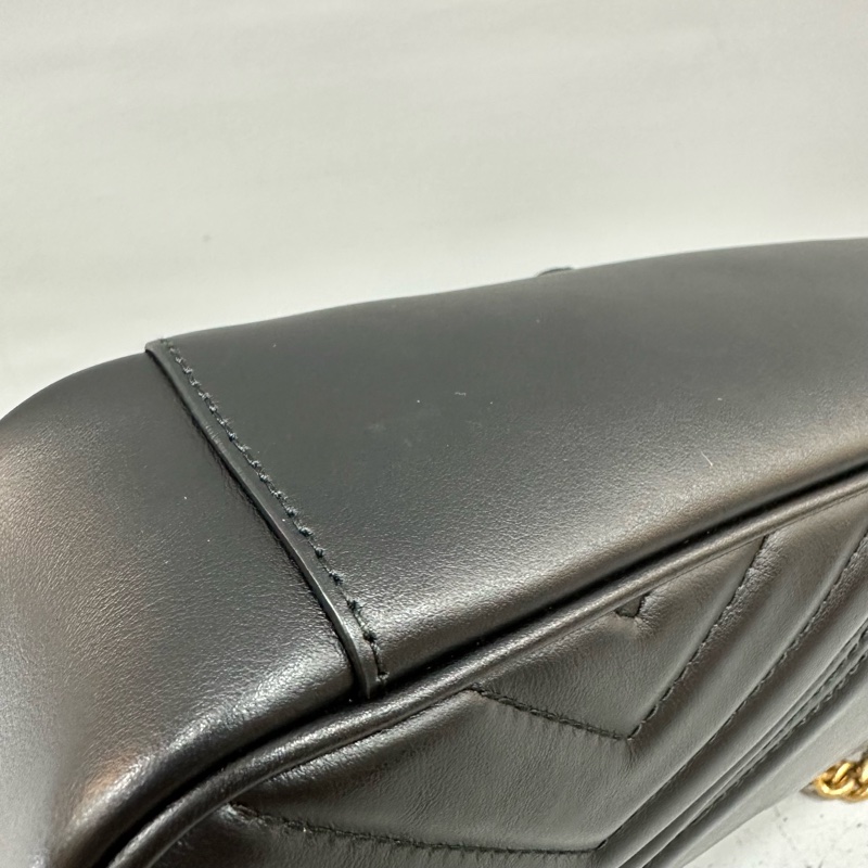 Gucci 443497 黑牛皮金釦marmont斜背包-8