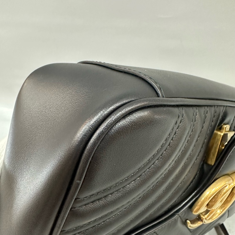 Gucci 443497 黑牛皮金釦marmont斜背包-10