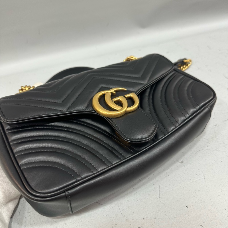Gucci 443497 黑牛皮金釦marmont斜背包-15