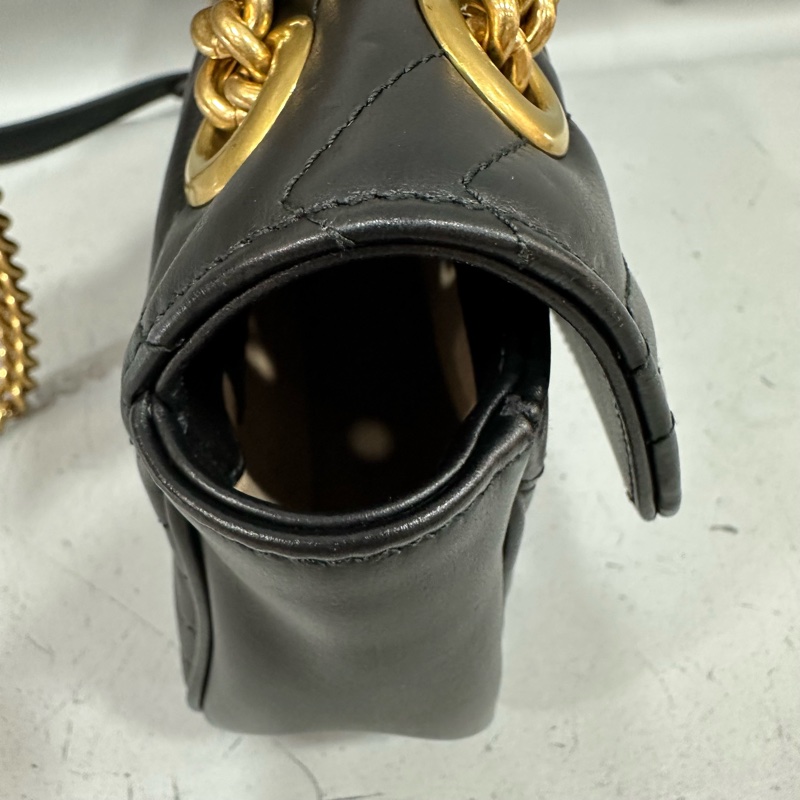 Gucci 443497 黑牛皮金釦marmont斜背包-16