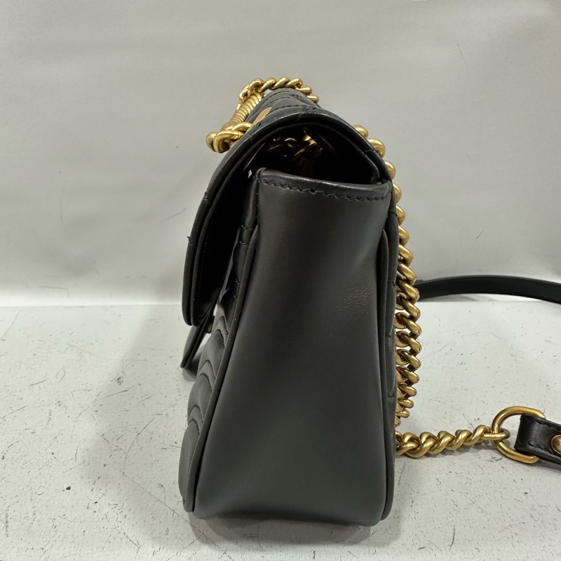 Gucci 443497 黑牛皮金釦marmont斜背包-18