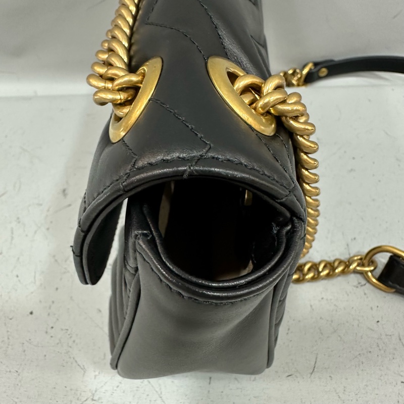 Gucci 443497 黑牛皮金釦marmont斜背包-19