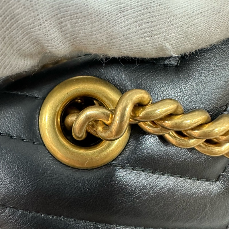 Gucci 443497 黑牛皮金釦marmont斜背包-24