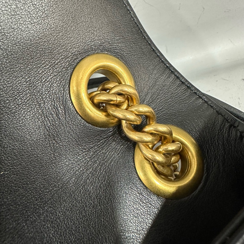 Gucci 443497 黑牛皮金釦marmont斜背包-28
