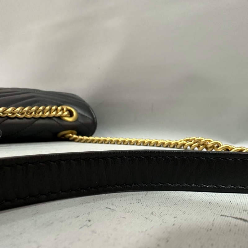 Gucci 443497 黑牛皮金釦marmont斜背包-45