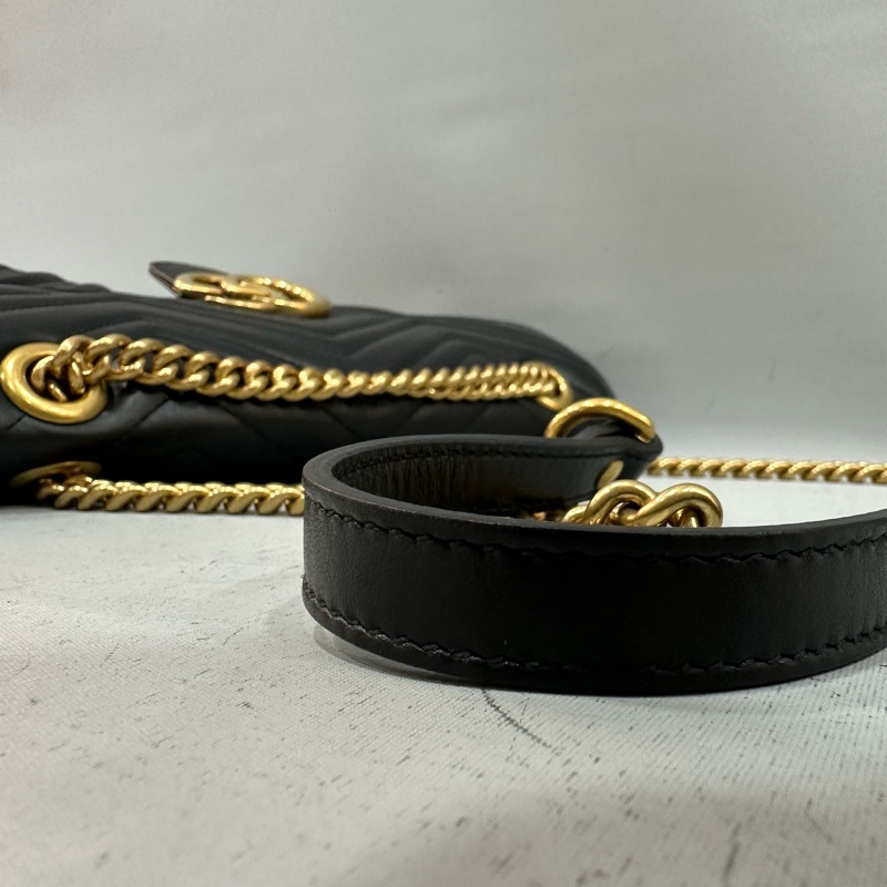 Gucci 443497 黑牛皮金釦marmont斜背包-46