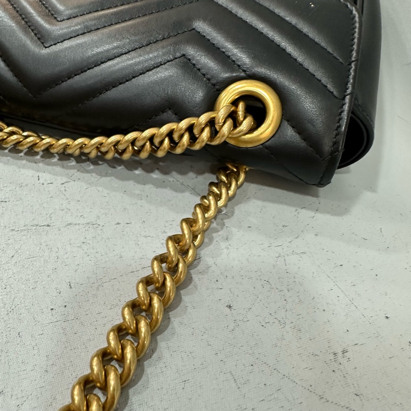 Gucci 443497 黑牛皮金釦marmont斜背包-48