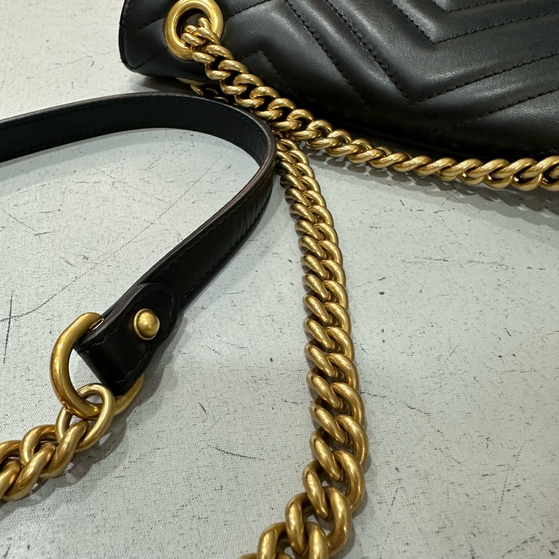 Gucci 443497 黑牛皮金釦marmont斜背包-49