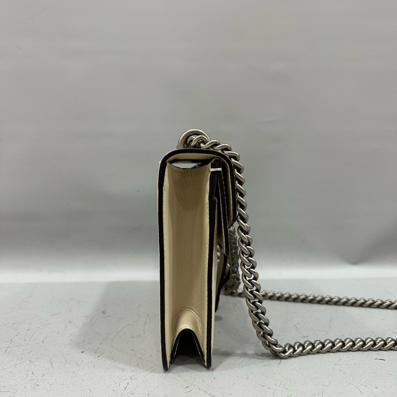 Gucci 421970 白皮銀鏈酒神包-3