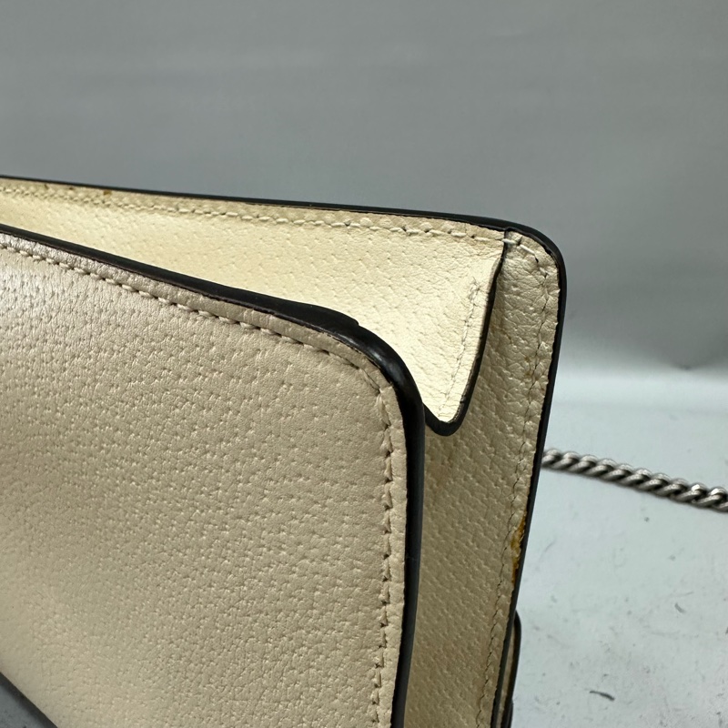 Gucci 421970 白皮銀鏈酒神包-10