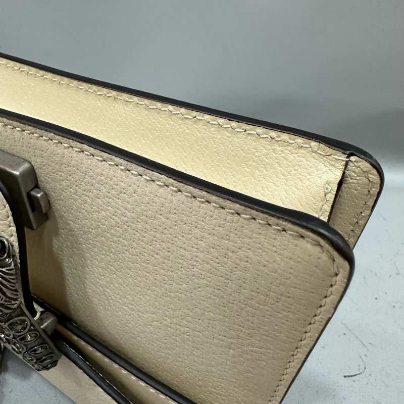 Gucci 421970 白皮銀鏈酒神包-11