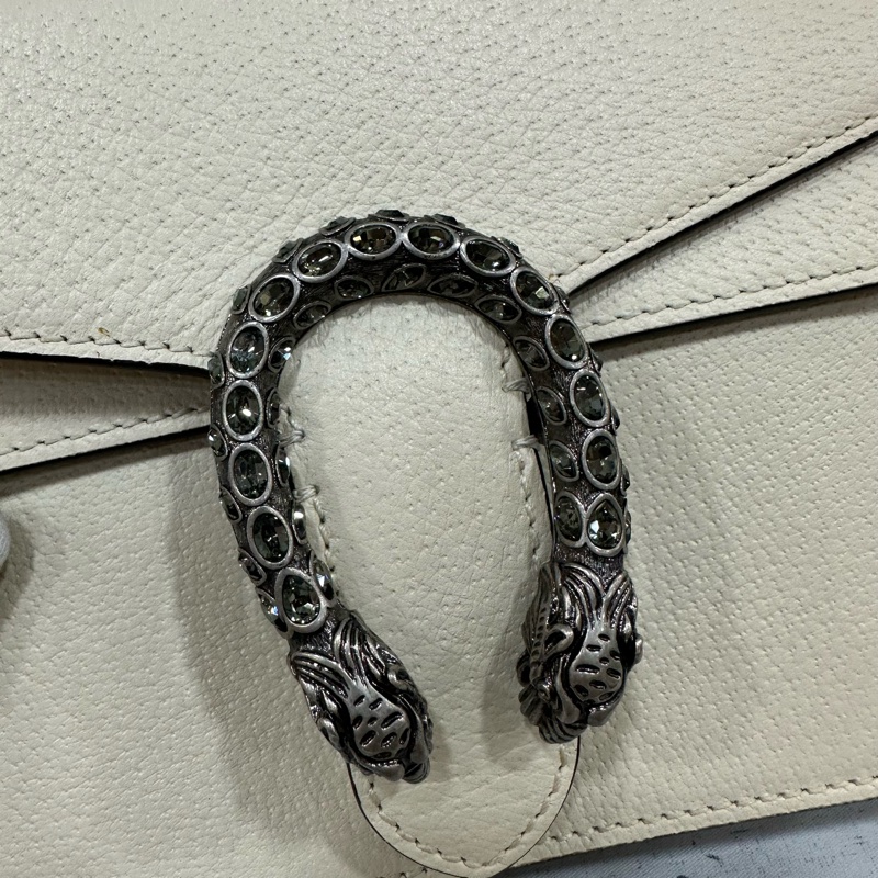 Gucci 421970 白皮銀鏈酒神包-13