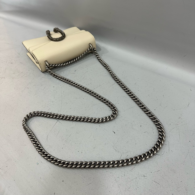 Gucci 421970 白皮銀鏈酒神包-47