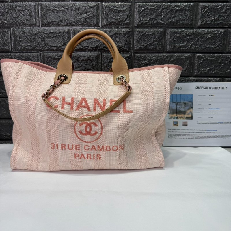 CHANEL 粉色沙灘托特包-0