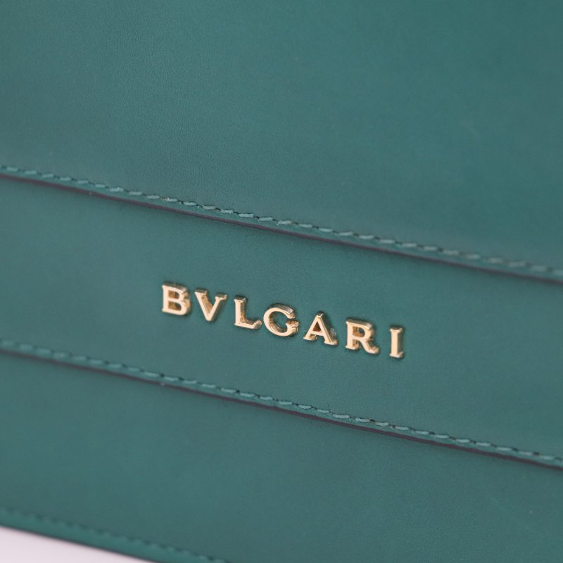 Bvlgari 寶格麗 祖母綠 牛皮 琺瑯蛇頭 Serpenti Forever 淡金色 鏈條包 信封包-11