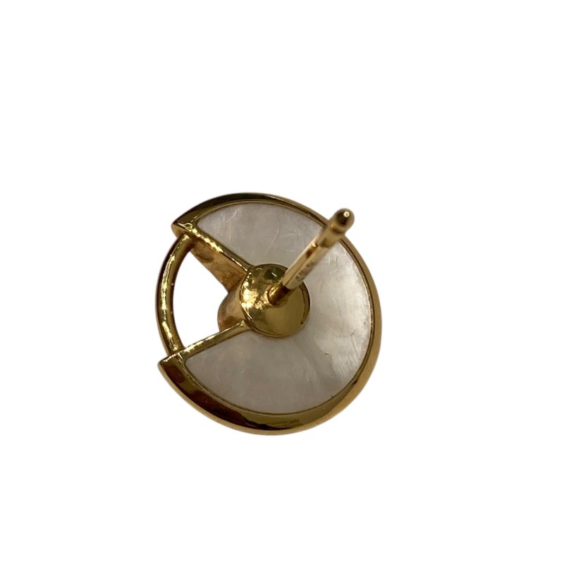 CARTIER 卡地亞 AMULETTE DE CARTIER 18K 珍珠母 鑽石 耳環 YG-4