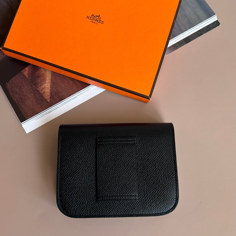 ::HERMES:: Constace Slim 黑 x 玫金 錢包 手拿包 腰包-1