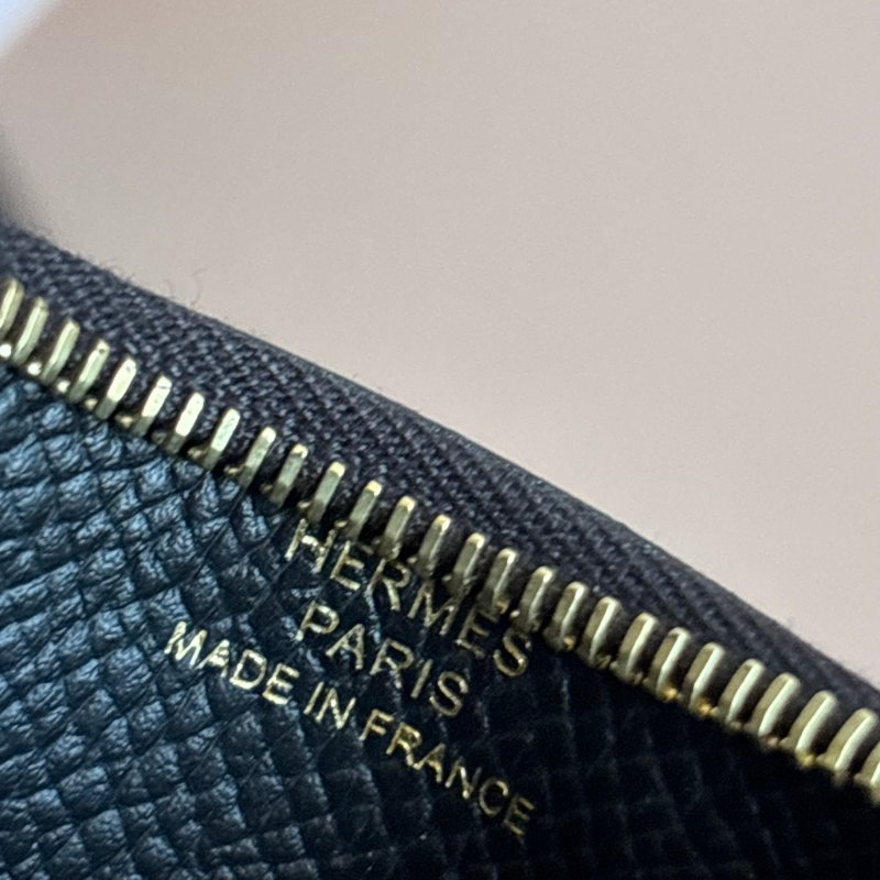 ::HERMES:: Constace Slim 黑 x 玫金 錢包 手拿包 腰包-23