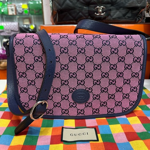 Gucci 66443 緹花布傳統花斜揹袋