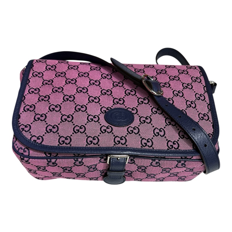 Gucci 66443 緹花布傳統花斜揹袋-4
